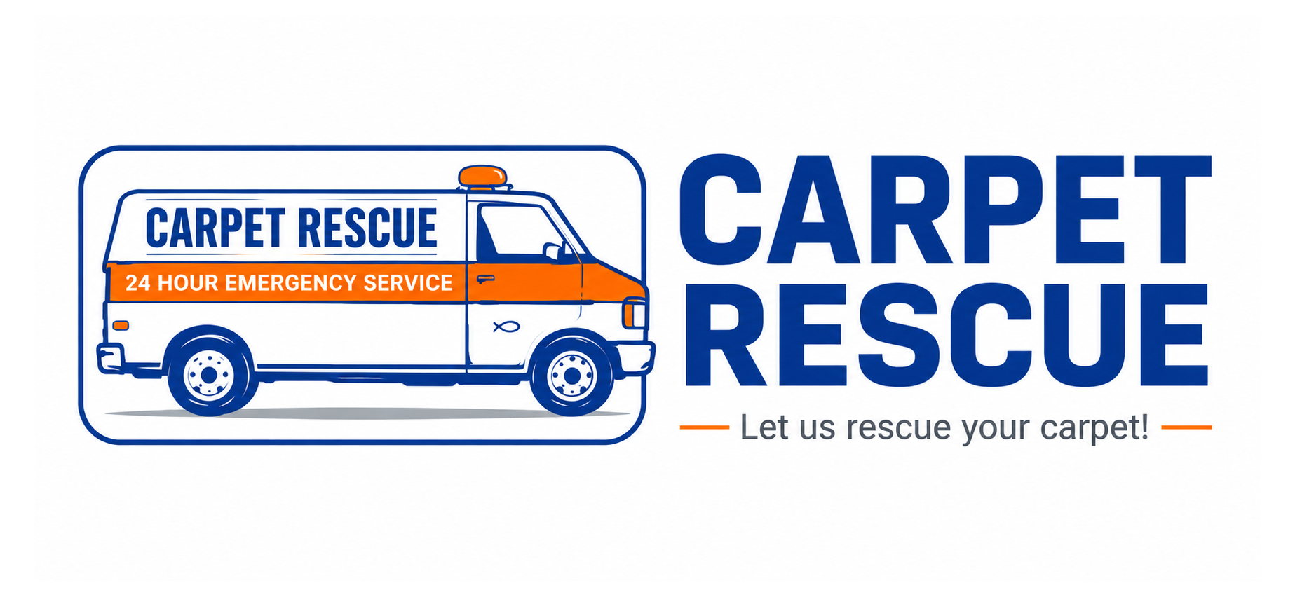 Carpet Rescue Services logo with rescue vehicle